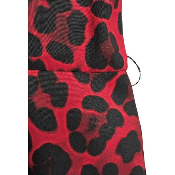 NWT Cache Red Black Animal Print Sleeveless Sheath Dress Size 4 - Picture 5 of 9